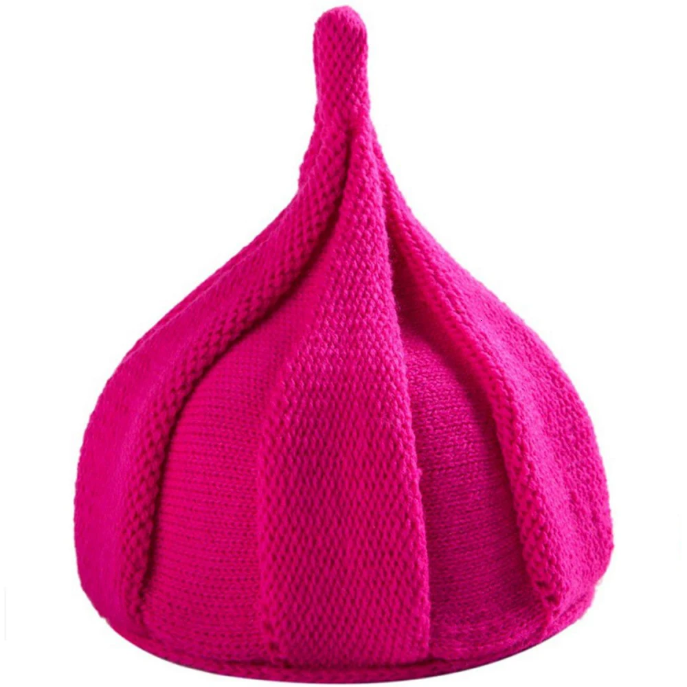 Зимняя Шапка Классическая плотная остроконечная вязаная женская шапка Модные Разноцветные шапочки-бини женские прекрасные шапки