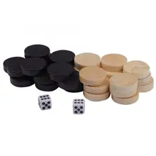 Pièces d'échecs en bois 32 pièces courants d'air jeu de société pièces d'échecs courants d'air & dames & Backgammon pièce d'échecs pour les enfants apprenant à jouer
