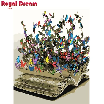 

Butterflies in the book DIY Painting By Numbers Canvas Painitng Home Wall Art Picture Coloring By Numbers For Home Decor