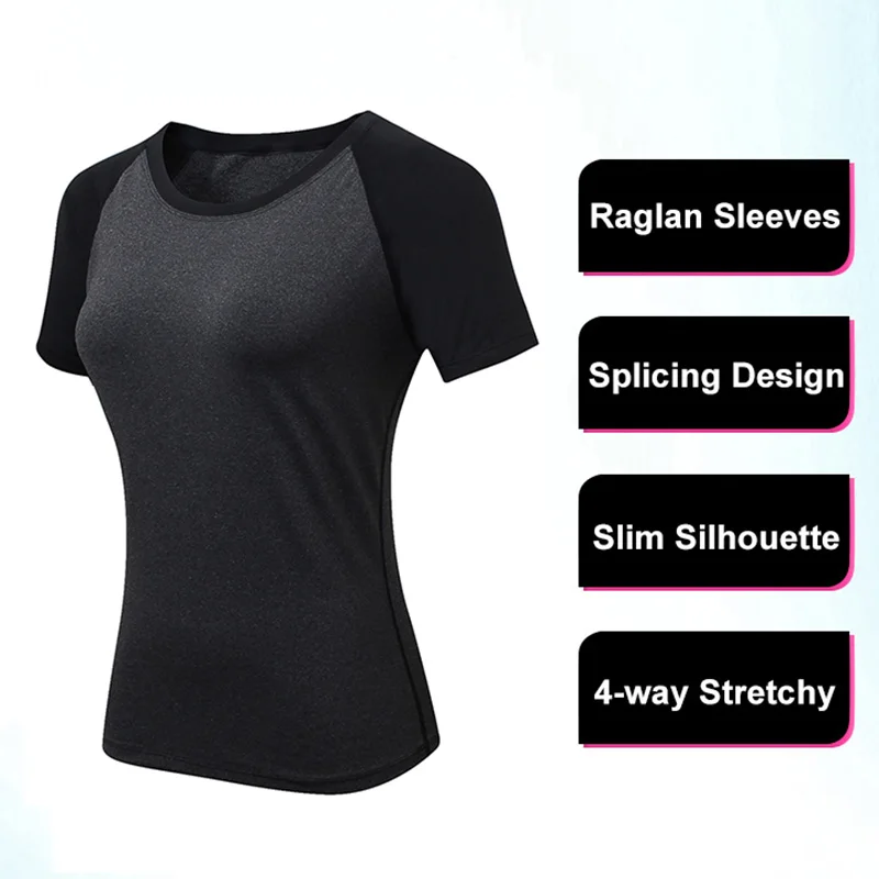 Sport Shirt Women Yoga Tops Sports Fitness Cloth Short Sleeve Workout Tee T shirt For Ladies Running Tshirt Plus Size