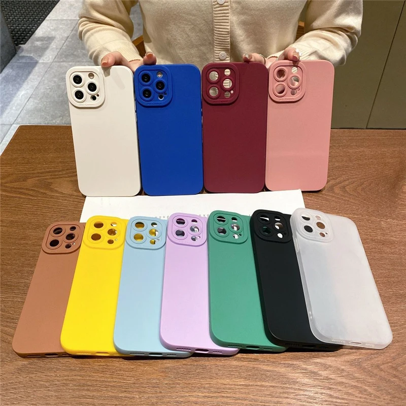 Colorful Matte Candy Silicone Case with Camera Protection