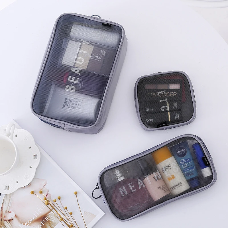 Upsc 여행 화장품 가방 여성 지퍼 메이크업 투명 메이크업 케이스 주최자 스토리지 파우치 세면 용품 뷰티 워시 키트 가방