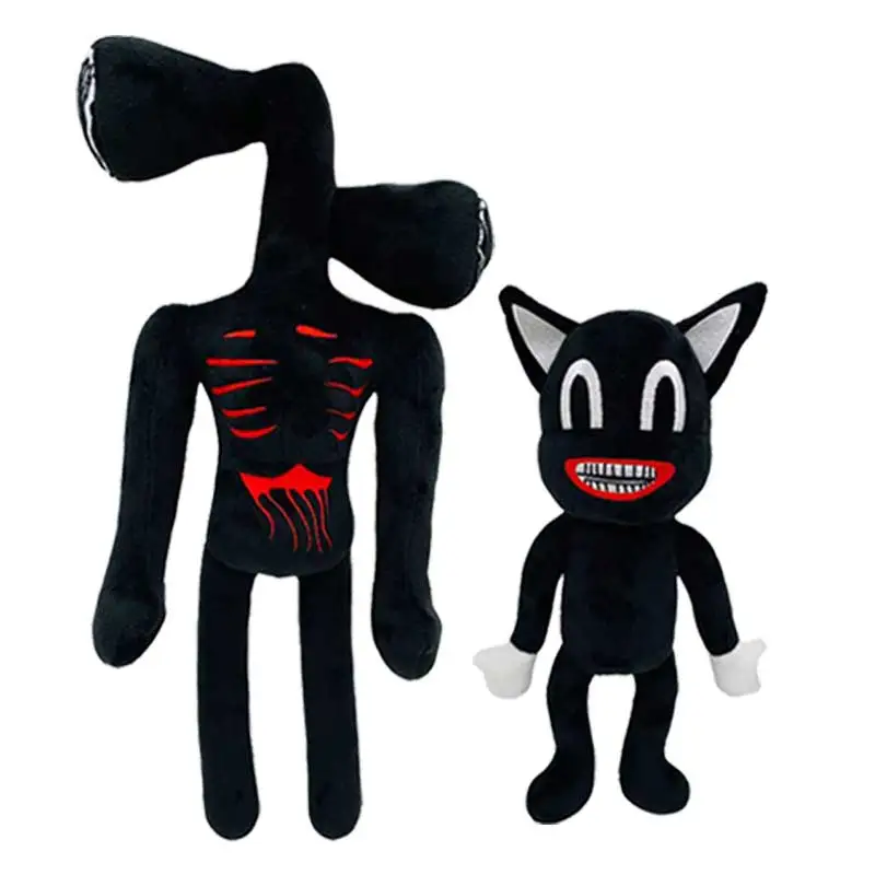 25-38cm Anime Siren Head Plush Doll Toys Scary Black White Red