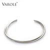 VAROLE Simple Twisted line Cuff Bracelet Stainless steel Bangle Gold Color Bracelets Bangles For Women Fashion Jewelry Pulseiras 6