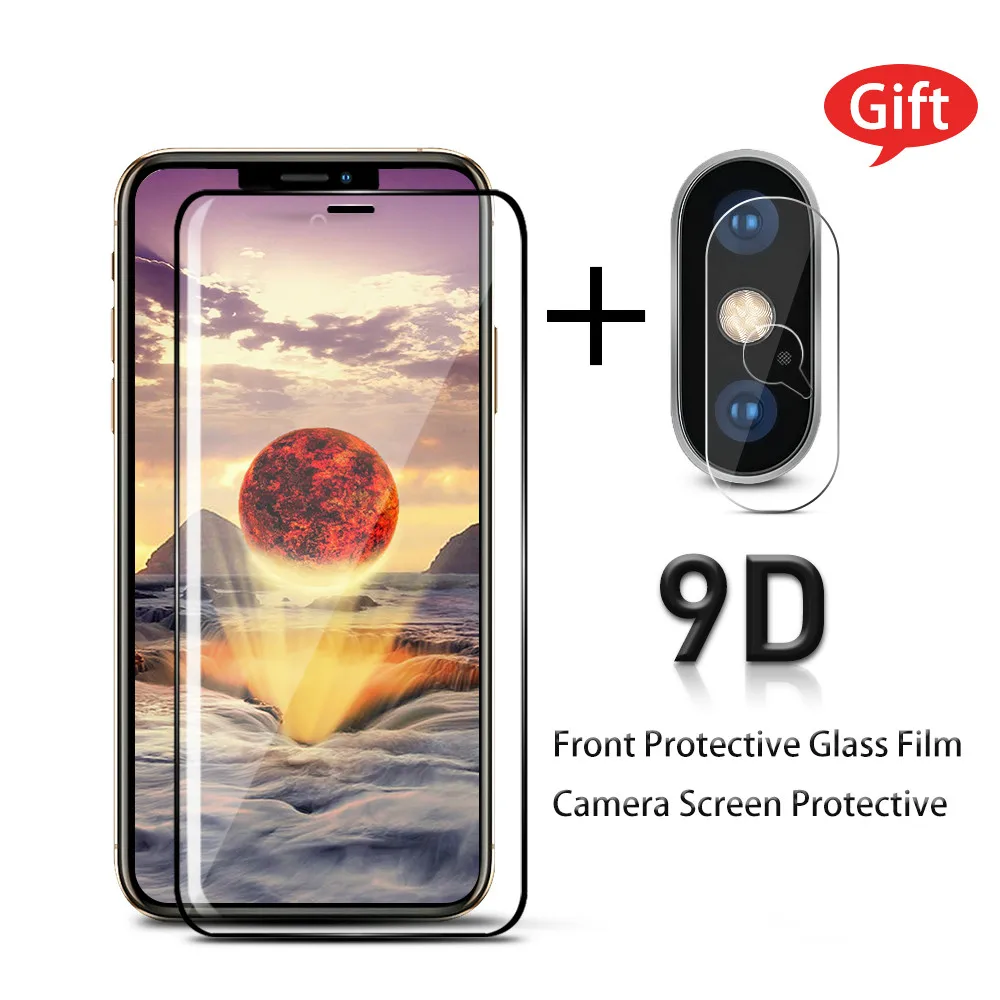 9D Phone Screen Protector Tempered Glass Film For iphone X 7 6 8 6S plus XS XR Max Full Curved Front | Мобильные телефоны и