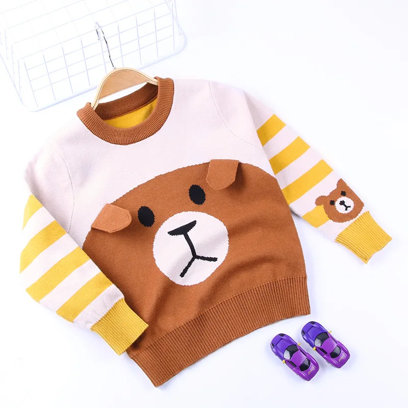 

Election Code 19 Years CHILDREN'S Sweater New Style Pick Code Replenishment Kids' Sweater BOY'S Fashion Sweater Stripes Cartoon