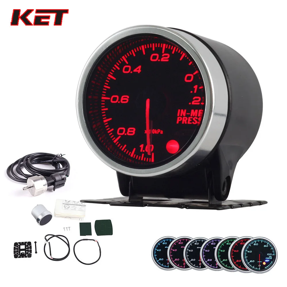 2 Inch 52MM Smoke Lens -1-0.2Bar Vacuum Gauge Vacuum Meter With Stepper Motor