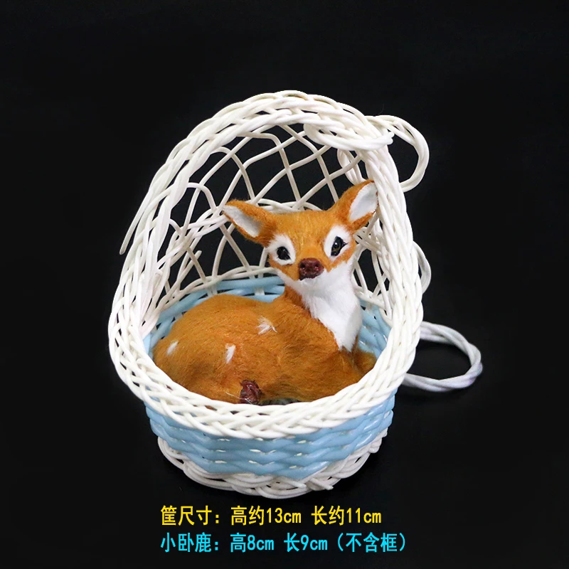 Super Cute Simulation Cat Basket Animal Rabbit Dog Model Doll Children's Toy Valentine's Day Birthday Gift