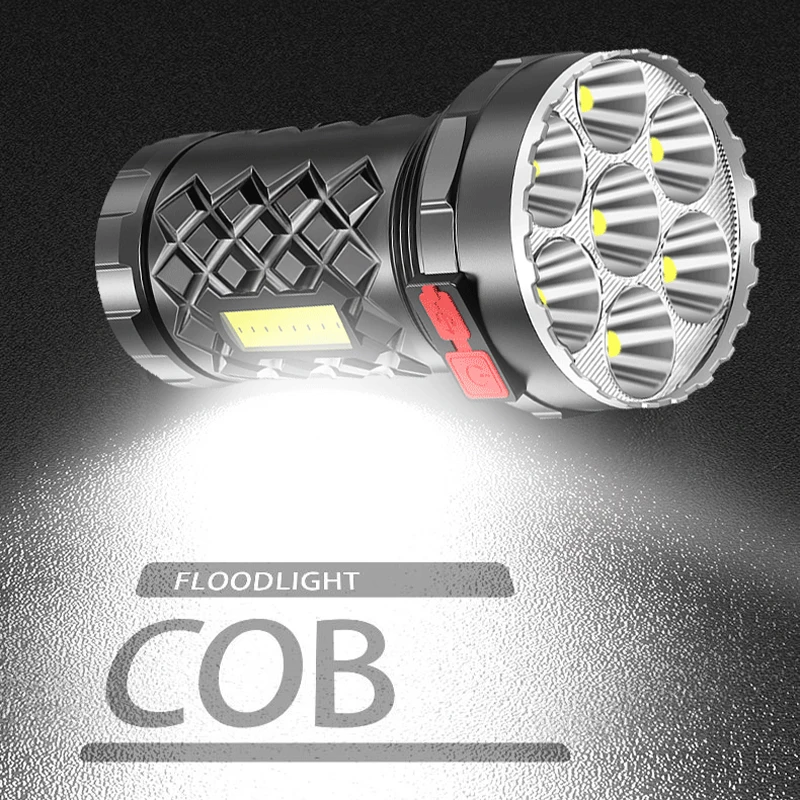 USB Rechargeable COB Flashlight Waterproof 7led Outdoor Household Portable Flashlight Camping Hiking Emergency Flashlight high powered flashlights