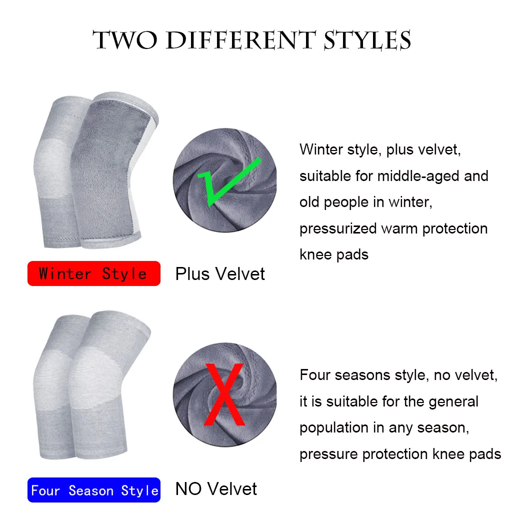 WorthWhile, 1 пара, зимние теплые наколенники, бамбуковый уголь, защитное снаряжение для женщин, пожилых мужчин, наколенник, поддержка для весеннего бега