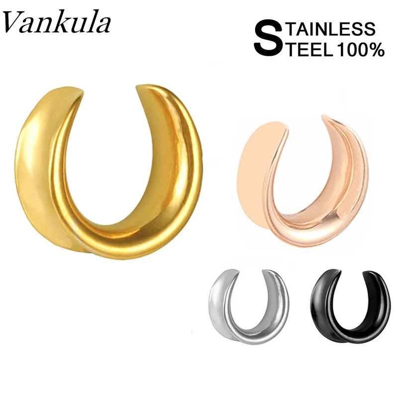 

Vankula 316L Stainless Steel Ear Weights Ear Saddle Piercing Flesh Tunnel Body Jewelry Gift For Women Men