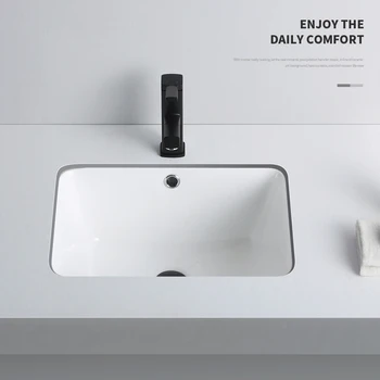 

Nordic Ultra Deep Under Counter Basin Home Ceramic Wash Basin Bathroom Square Wash Hand Sinks Balcony Embedded Laundry Basin