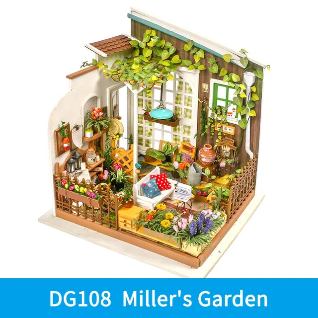 Robotime Diy Miller Garten Holz Miniatur Puppe Haus Moderne