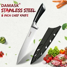 DAMASK кухонные ножи из нержавеющей стали нож шеф-повара острый нож для нарезки хлеба нож для сантоку мясо рыба инструменты для резки овощей