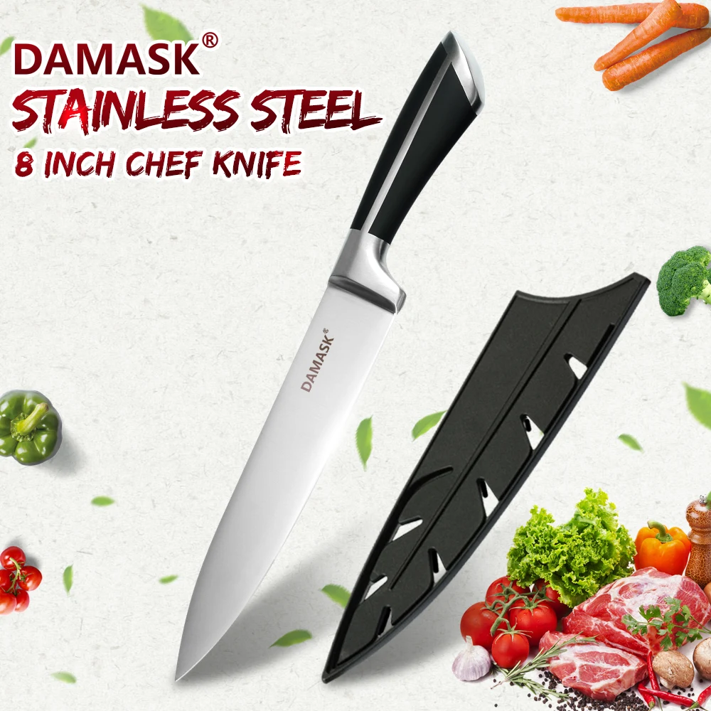 

DAMASK Kitchen Knives Stainless Steel Chef Knife Sharp Slicing Bread Cleaver Santoku Knife For Meat Fish Vegetable Cutting Tools