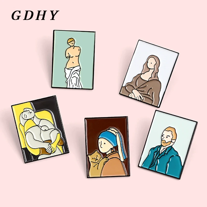 Значок GDHY Picasso Venus Van Gogh знаменитости картины искусство Масляная живопись