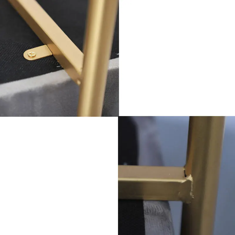 Скандинавский квадратный тканевый стул, золотые металлические маленькие табуреты, современный табурет для ног, магазин, прикроватная скамья, обеденные стулья, туалетный столик, переносной мягкий стульчик