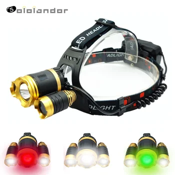

White/Red/Green Light headlight LED T6 Headlamp Head Lamp Fishing lighting bicycle Light Flashlight Torch Lantern For Camping