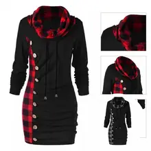 

Stylish Sweatshirt Jumper Turtleneck All-Match Buttons Ruched Casual Sweatshirt Top Lady Sweatshirt Pullover Sweatshirt