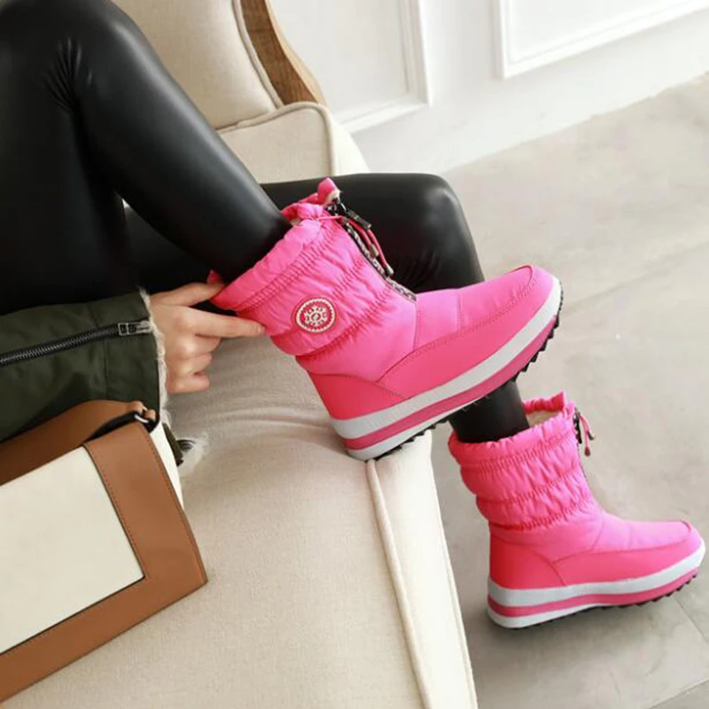 Women snow boots platform winter boots elastic thick plush non-slip boots women winter shoes botas mujer zapatos de mujer fa10