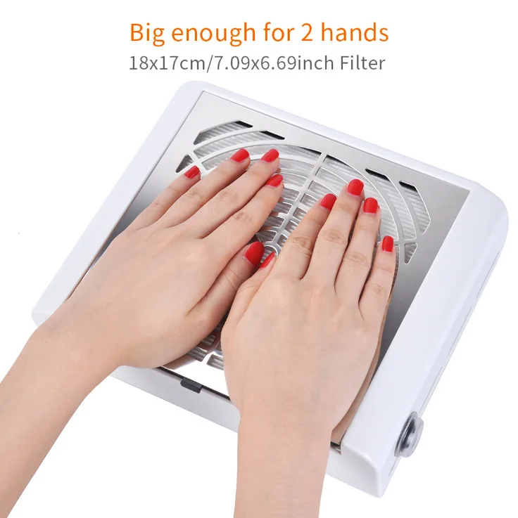 

Brand 0-4500 RMP 40W Strong Power Nail Dust Collector Nail Fan Art Salon Suction Dust Collector Machine Vacuum Cleaner Fan