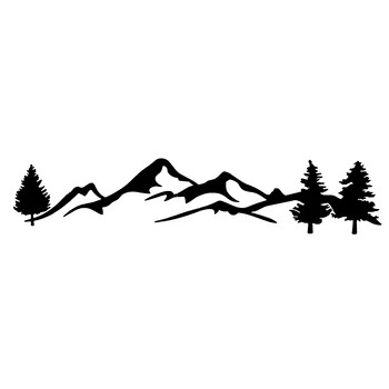 

Interesting Car Sticker Accessories100cm Black/White Tree Mountain Decal for SUV RV Camper Offroad Car Styling PVC 100cm X 20cm