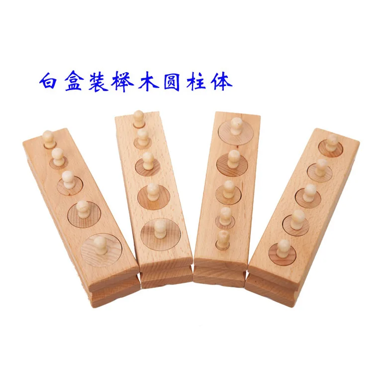 

Montessori Teaching Aids Montessori Training Aid Infants Park Early Childhood Educational Toy Building Blocks Socket Cylinder Wh