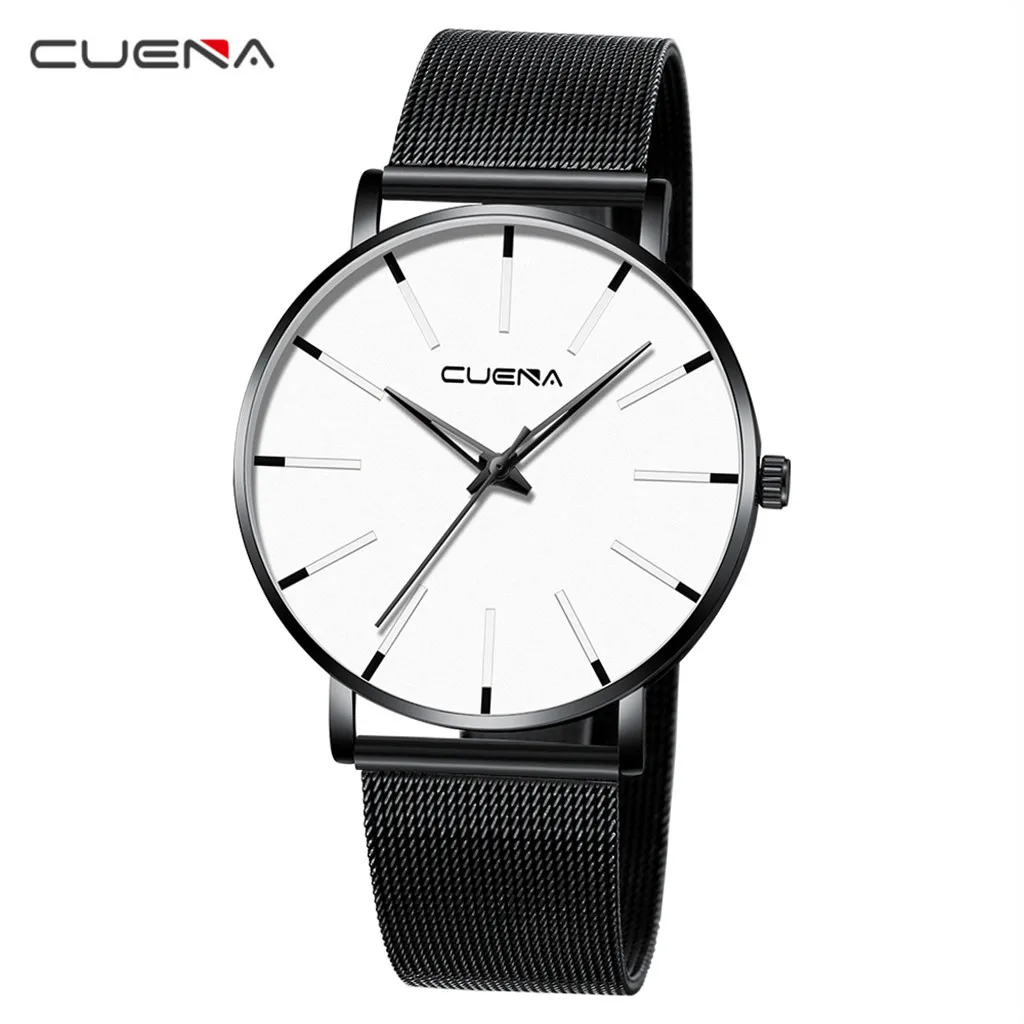 

CUENA Brand Men Watch Military Stainless Steel Dial Casual Sport Quartz Wristwatches Men Clock Luxury Business Watch erkek saat