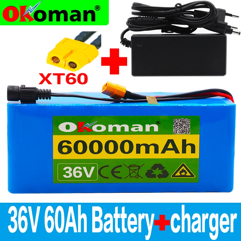 Е-байка 36В 10S4P 60Ah батарея 500W высокая мощность батареи 42В 60000 мА/ч электрический