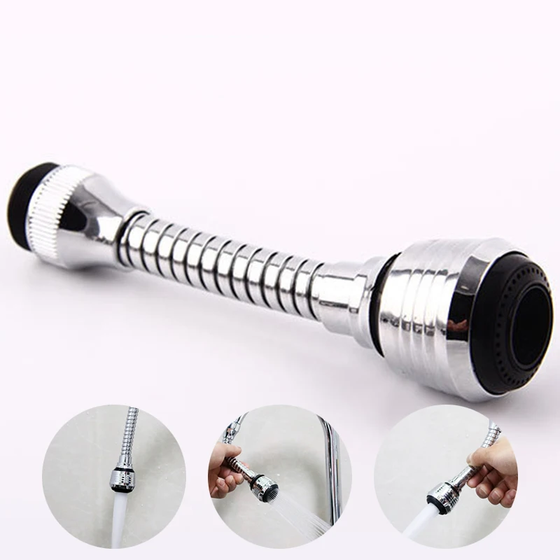 Extensor de 360 grados para grifo de cocina, tubo para baño con filtro de espuma, accesorio