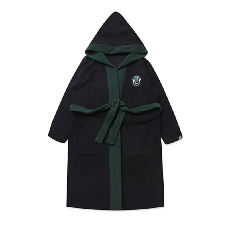 Банный халат с символикой телевизионного телевидения Slytherin Gryffindor, волшебная школьная ночная рубашка, модная домашняя свободная Пижама, подходящая по цвету