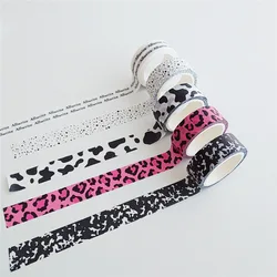 Bandes Washi à motif de lait léopard, 2 pièces, décoration pour Scrapbook, planificateur pour carnet de notes, fournitures de papeterie scolaires et de bureau 