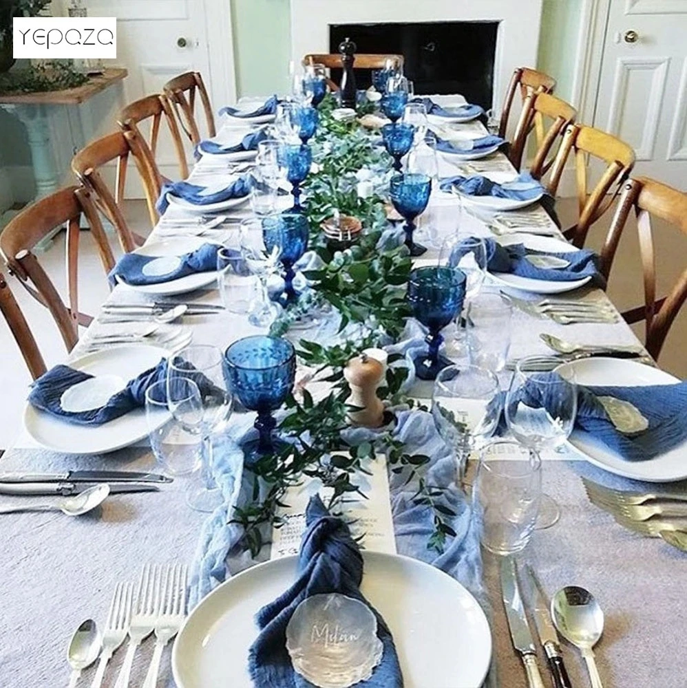 Navy Dark Blue Linen Cloth Napkins, Wedding, Dinner