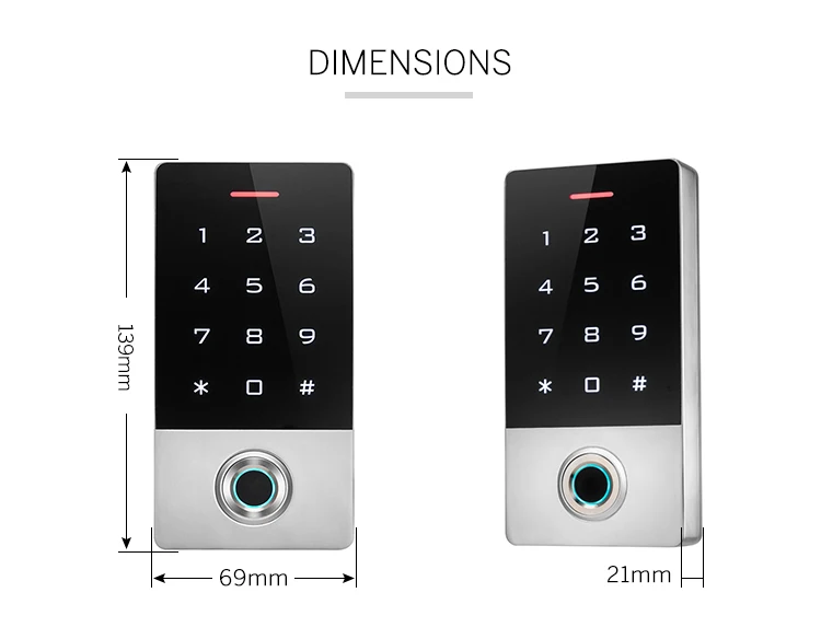 2 dimension of Semiconductor Fingerprint Sensor access controller