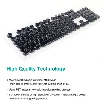 

104 Keys Punk Keycap ABS Round Vintage Keycap Transparent DIY Button Cap For 104 Key Or 87 Key Mechanical Keyboard