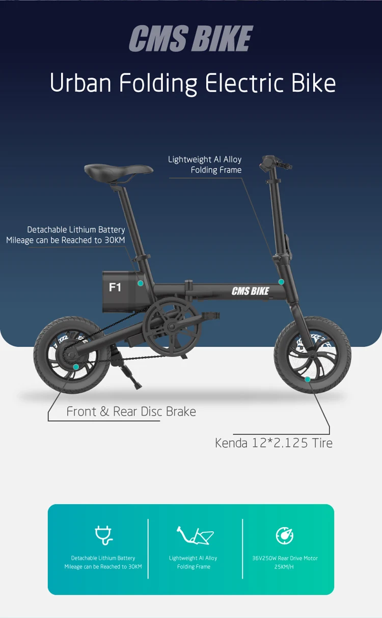 CMS-F1 12 дюймов маленький складной электровелосипед 36V250W al сплав складные Электровелосипеды высокое качество и дешевая цена электровелосипед