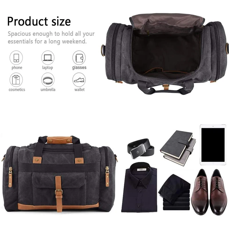 MARKROYAL Travel bags Canvas 50L Large Travel Duffle for Overnight