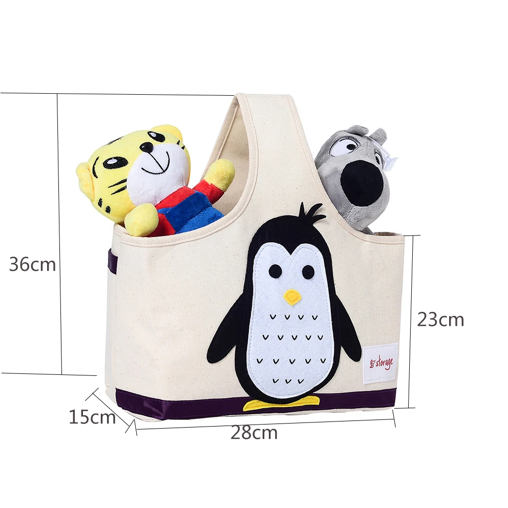 Cute Cartoon Storage Basket Folding Travel Bag Baby Shower Diapers Caddy Storage Box For Toys Organizer Basket For Nursery