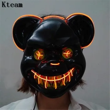 

Hot Glowing Led Mask Halloween Party Masque Masquerade Rabbit Masks Bear Maske Light Glow In The Dark Mascara Horror Maska