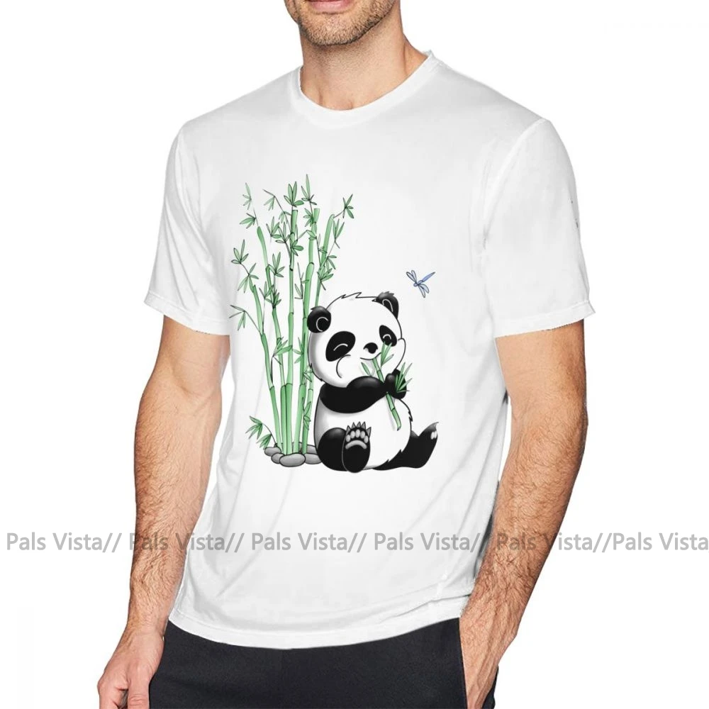 Бамбуковая футболка, панда, есть бамбук, футболка, графическая, плюс размер, футболка, 100 хлопок, короткий рукав, базовая Мужская забавная футболка - Цвет: Белый