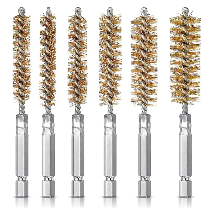 Brosse Nylon Pour Alésage – Diamètre 15 Mm, Longueur 100 Mm, Tige 1/4", Idéale Nettoyage Tubes, Raccords, Roulements