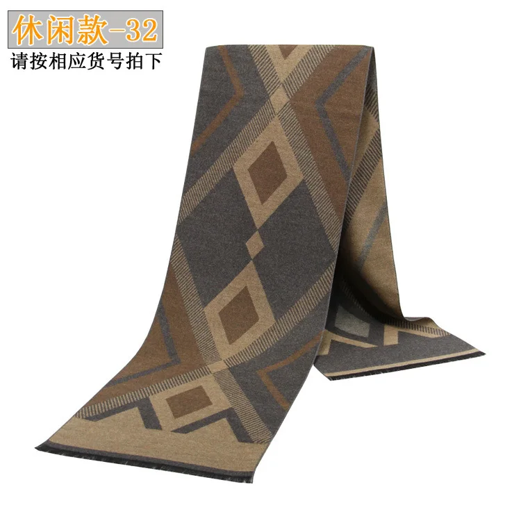 High Quality Luxury Design Men Scarf Foulard Plaid Scarves Poncho Casual Winter Scarfs Male Bufandas Hombre - Цвет: 9