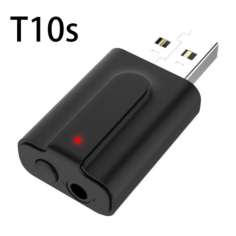 CALETOP USB Bluetooth 5,0 адаптер передатчик ТВ приемник 3 в 1 Bluetooth Беспроводные адаптеры для ПК автомобильный комплект с кнопкой переключения - Цвет: T10S