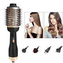 Многофункциональная расческа для волос, фен для волос, щетка для завивки волос с отрицательными ионами, 3 в 1, Фен-расческа, выпрямитель для волос и щипцы для завивки, Великобритания
