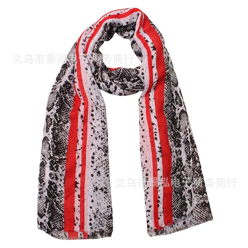

Snakeskin Stripes 2019 New Style Models in Europe And America Spring And Summer Days Thin Bronze Sprinkle Gold Powder Scarf Shaw