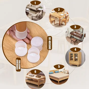 

16 Pcs/Lot Silicone Table Chair Foot Cover Protective Cover Non-slip Wear-resistant Anti-noise Table and Chair Foot Cover