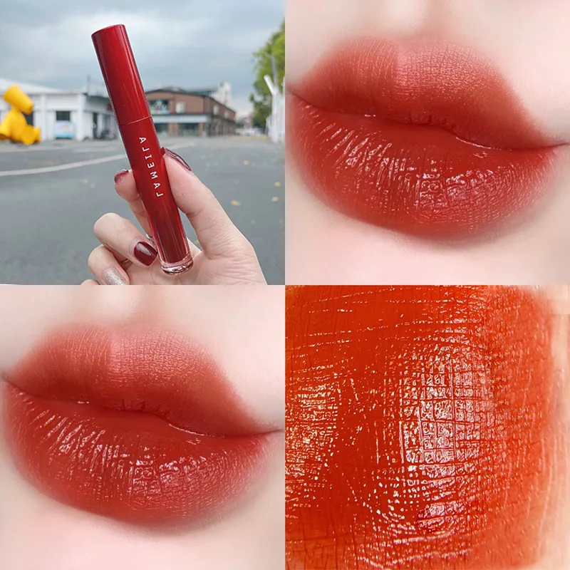 

Red tube Lip Glaze velvet fog surface matte rotten tomato color white not easy to fade lip color lipstick lipstick