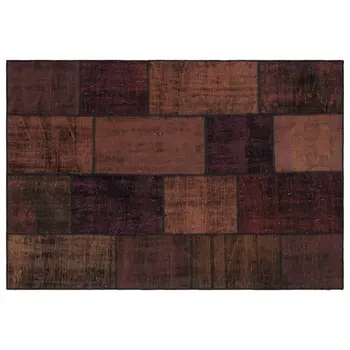 

Handmade Brown Vintage Overdyed Patchwork Area Rug 160x230 Cm-5'3''X7'7''