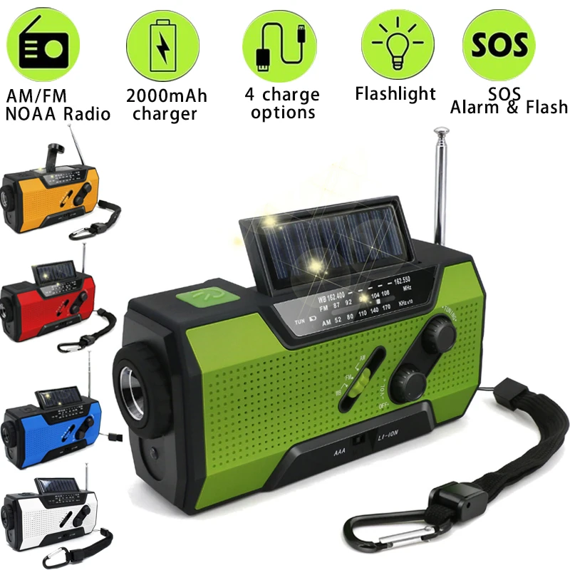 5 в 1 открытый портативный водонепроницаемый радио солнечная рукоятка FM/AM/NOAA с