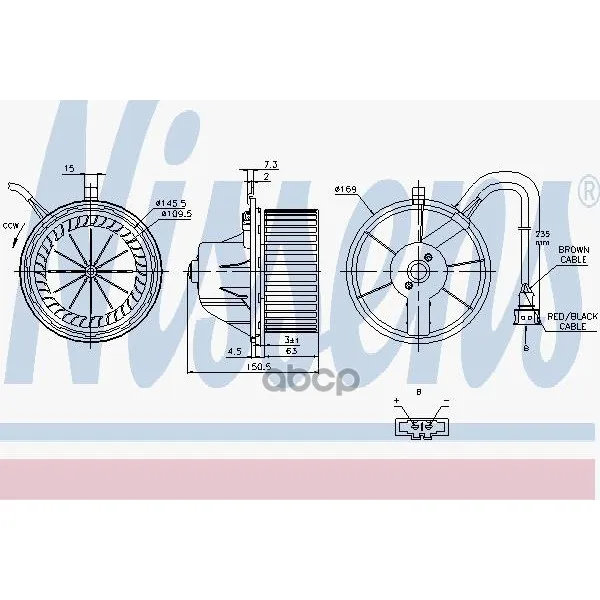 Мотор Отопителя Vw T4-A/C 90-03 Nissens 87155 Nissens арт. 87155
